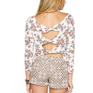 Brandy Melville bow back floral long sleeve